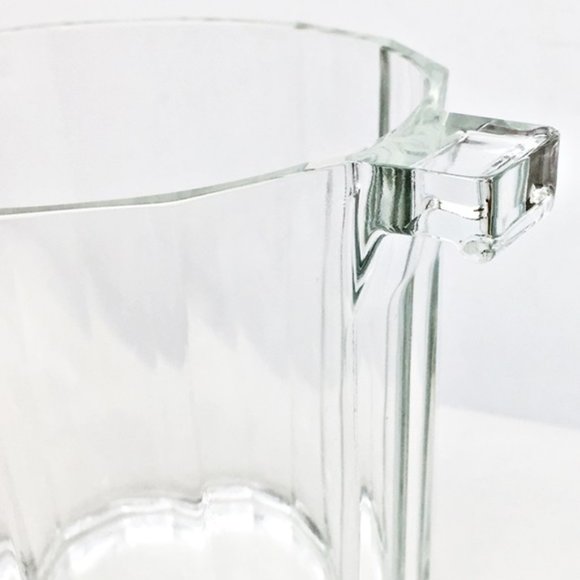 Vintage Heavy Glass Ice Bucket Tab Handles - Picture 7 of 7